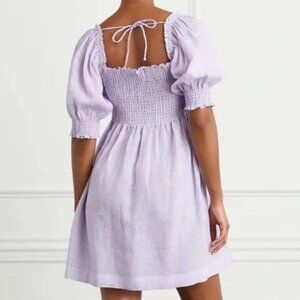 Hill House The Athena Midi Sleeve Nap Dress in Lilac Stripe Size XL